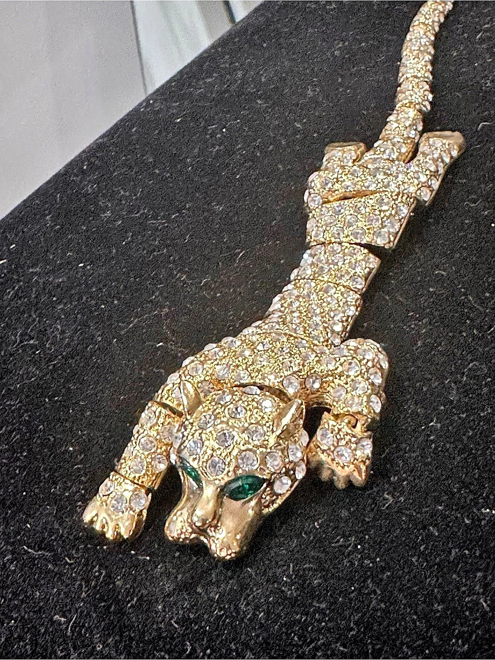 Panther Crystal Statement Brooch in Gold